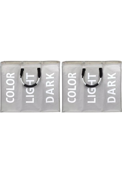 Bölünmüş Katlanabilir Çamaşır Sepeti Çantası Kirli Giysiler Çamaşır Sepeti Su Geçirmez Kumaş Kirli Giysiler Depolama Sepeti A (Yurt Dışından)