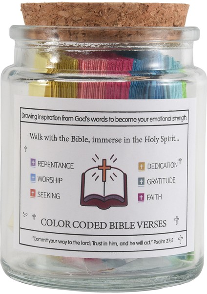 Incil Ayetleri Bir Kavanozda, Incil Ayetleri Duygu ve Duygular Için Kavanoz, Cam Kutsal Metin, Boyama (Yurt Dışından)