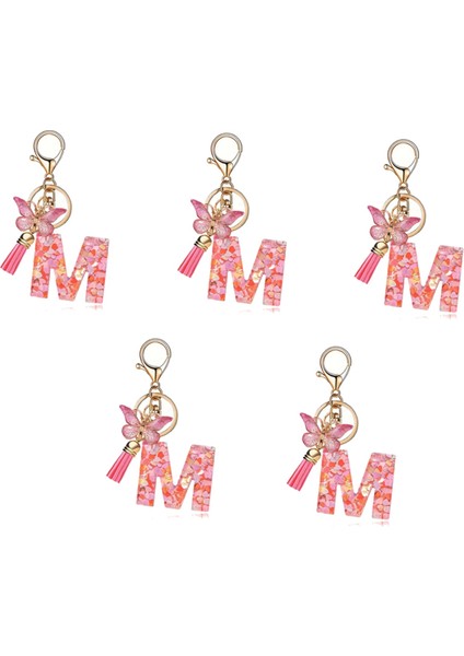 M Stil Mektup Anahtarlık Sevimli Ilk Mektup Anahtarlık Tutma Kolye (Yurt Dışından)