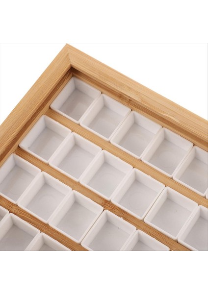 Yarım Tava ile Ahşap Suluboya Paleti Kutusu Izgara Boş Çekme Tipi Yağ Çizim Işını Paletleri Taşınabilir Seyahat Boya Tepsisi (Yurt Dışından) fırsatları