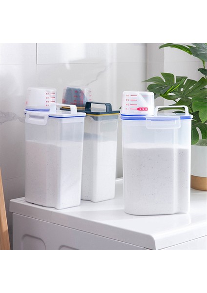 Pirinç Hava Geçirmez Saklama Kabı, Tahıl Kuru Gıda Tozu Saklama Kutusu Beyaz (Yurt Dışından)