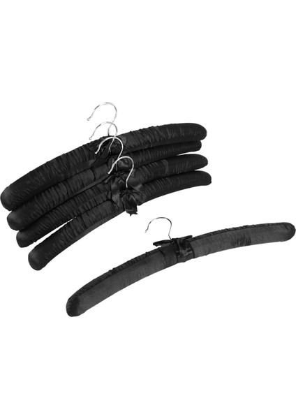 17 Inç Büyük Saten Yastıklı Askılar, Gelinlik Kıyafetleri Için Ipek Askılar, Paltolar, Takım Elbise, Bluz (Siyah, 5 Paket) (Yurt Dışından)
