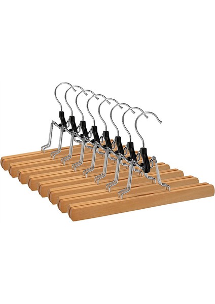 8 Paket Ev Pantolon Rafı, Ahşap Sedye, Kelepçe Askı, Kıyma Olmayan, Döner Kanca, Yatak Odası Giysileri Organizatör (Yurt Dışından)