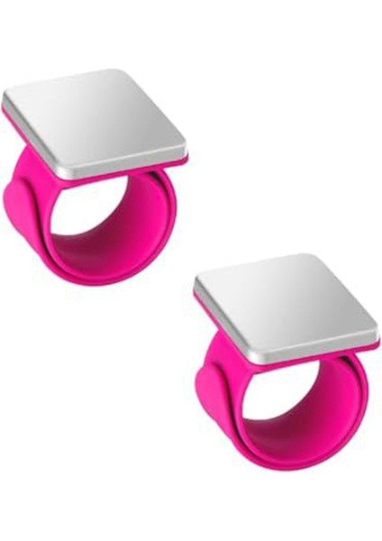 2 Adet Manyetik Pim Yastık Bileği, Manyetik Dikiş Pincushion, Dikiş Için Manyetik Pim Tutucu Bileklik, Pembe (Yurt Dışından)