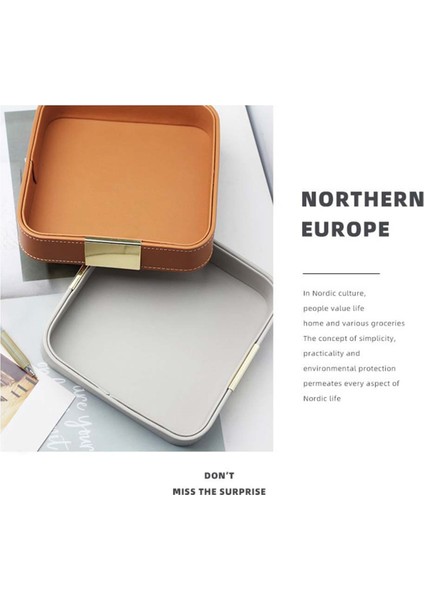 Deri Masaüstü Depolama Tepsisi Catchall Organizer Tepsisi Giriş Yolu Tablosu Mücevherat Tutmak Için Telefon Cüzdan Konteyneri A (Yurt Dışından)