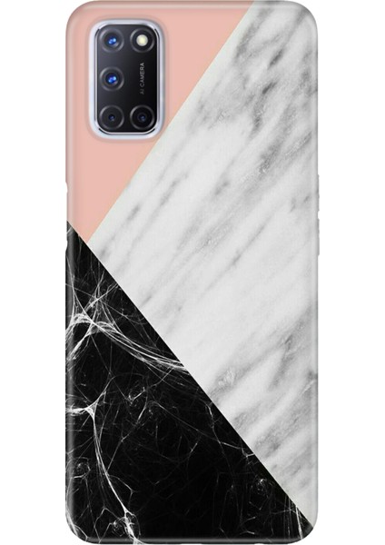 Oppo A52 A72 A92 Uyumlu Kılıf Silikon Desenli Resimli Kapak Siyah Pembe Beyaz Mermer