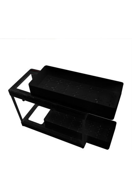 Sürgülü Dolap Sepeti Organizatör Çekmeceleri, Organizatör Depolama Banyo Mutfak Dolabı Organizatör, Siyah (Yurt Dışından)