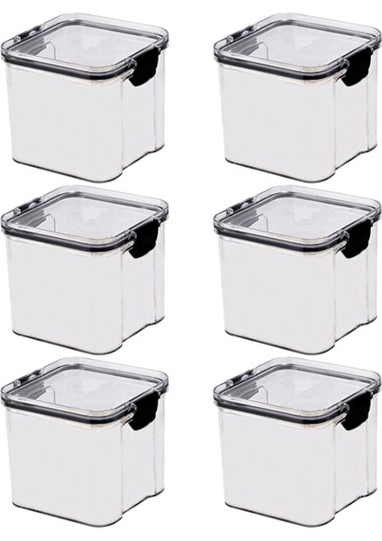 6 Paket 700ML Mutfak Gıda Saklama Kutusu Organizatör Kaplama Vakum Kapak Contası Temiz Kare (Yurt Dışından)