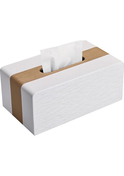 Sayı Kutusu Kapağı, Pu Deri Doku Kutusu, Ev/ofis/araba Dekorasyonu Için Dikdörtgen Doku Tutucusunu Kapsar Beyaz (Yurt Dışından)