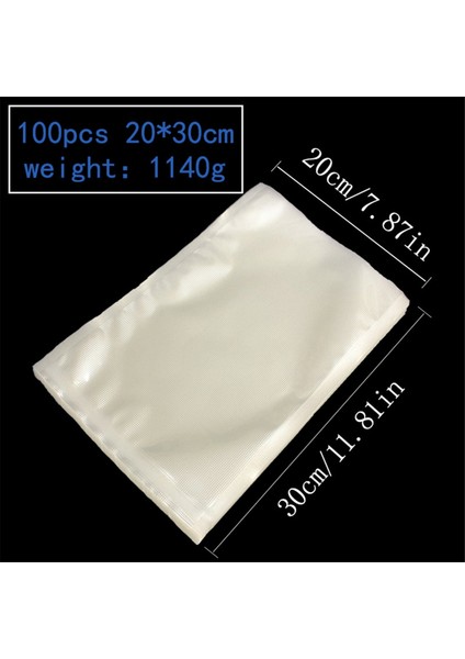 100 Adet 20X30CM Vakum Mühürlü Torbalar Gözyaşı Teneffiz Temiz Plastik Düz Poşetler Toplu Gıda Ambalaj Çantaları (Yurt Dışından)
