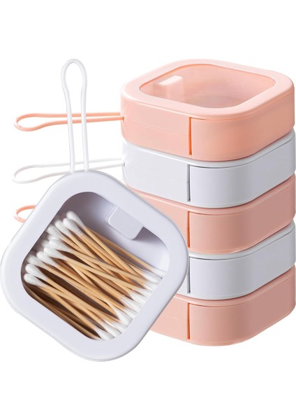 6 Pcs Taşınabilir Saç Kravat Organizatör Seyahat Konteynerleri Pim Pamuklu Swab Saç Klipsleri Için Istiflenebilir Kutu Küpe (Yurt Dışından)