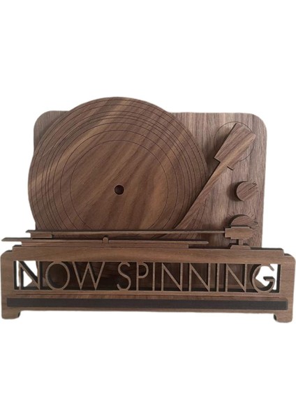 Şimdi Spinning Albüm Stand Çok Fonksiyonlu Müzik Albüm Koleksiyonu Çocuklar Için Brown, Brown (Yurt Dışından)