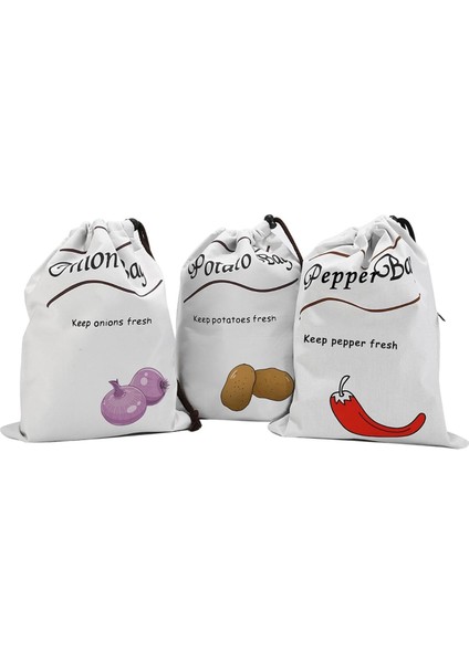 Patates ve Soğan Depolama Çantası Çekme Çantası Soğan Patates Biber Depolama Çantası Çekme Taze Tutucu Çanta Alışveriş Çantası (Yurt Dışından)