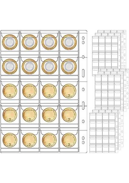 10 Pocket Coin Toplama Sayfaları Için 9 Delikli Para Albümü Albüm Toplama Kolları Çoğu Para Damgası Rozeti Vb. (Yurt Dışından)