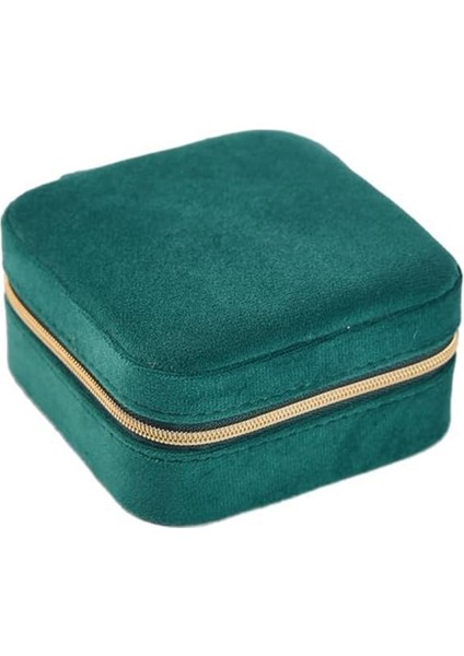 Peluş Velvet Seyahat Takı Saklama Kutusu Küpe ve Yüzük Seyahat Takı Kılıfı Organizatör Takı Seyahat Organizatör Kutusu Yeşil (Yurt Dışından)