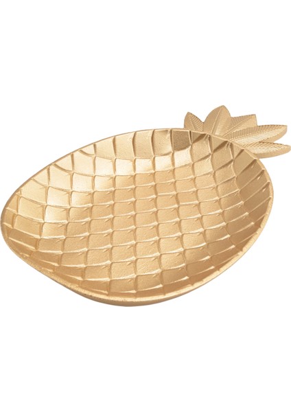 Iskandinav Dekoratif Tepsisi Altın Ananas Şekli Hizmet Tepsisi Takı Palet Meyve Snack Bitki Masa Depolama Organizatör (Küçük) (Yurt Dışından)