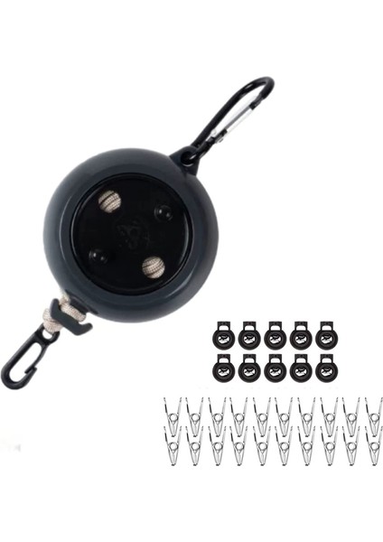 Uzatılabilir Kıyafet Hattı, 8 M Geri Çekilebilir Kıyafet Hattı, Taşınabilir Seyahat Kurutma Makinesi, 10 Sabit Toka ve 20 Giysi Mandallı (Yurt Dışından)