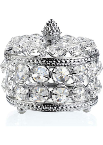 Kristal Aynalı Kutu Mücevher Gözetleme Organizatörü Kutu Ev Dekor Yüzük Küpe Kolye Depolama Sahibi Kaldırma Kutusu (Gümüş) (Yurt Dışından)