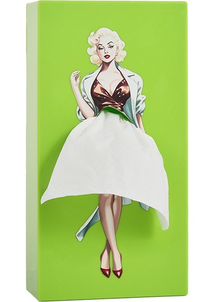 Karikatür Anime Kız Doku Kutusu Uçan Etek Doku Kutusu Tutu Kız Yüz Doku Kutusu Sevimli Masaüstü Dekorasyon Süsleri, E (Yurt Dışından)