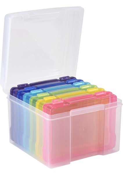 5x7 Inç Fotoğraf Kılıfları ve Toka Tasarımı ile Net Zanaat Kaleci 6 Iç Kasa Plastik Saklama Konteyneri Kutusu A (Yurt Dışından)