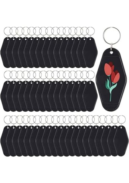 50PCS Boş Motel Anahtar Yüzük, Beyaz Vintage Otel Anahtarları Vinil Dıy El Sanatları Için Anahtar Etiket, Beyaz (Yurt Dışından)