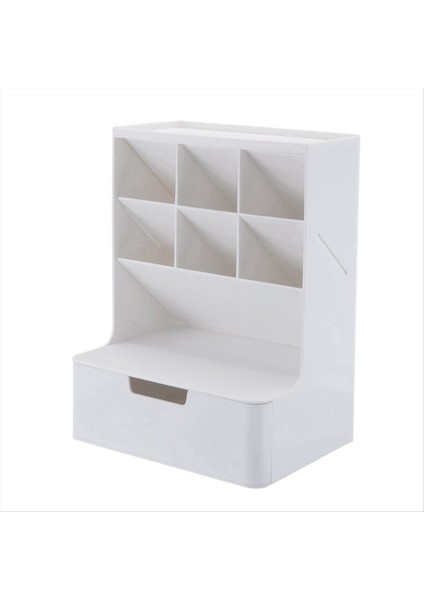 Çok Işlevli Kalem Tutucu Saklama Kutusu Çekmecesi Çok Katmanlı Toz Geçirmez Masaüstü Ofis Malzemeleri Depolama Kutusu Beyaz (Yurt Dışından)