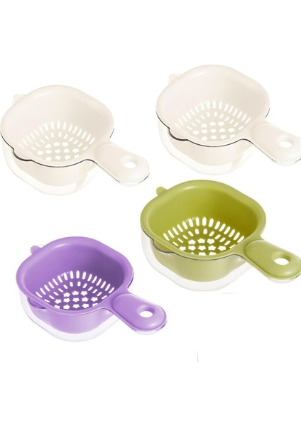 Çift Katmanlı Drenaj Sepeti, Tutamak 2 Arada 1 Çok Fonksiyonlu Drenaj Sepeti Meyve ve Sebze Yıkama Sepeti (Yurt Dışından)