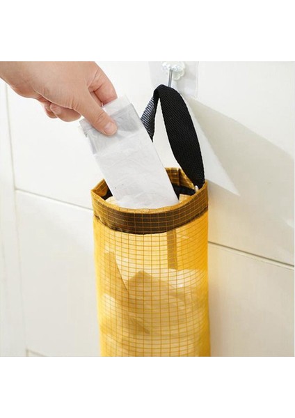 Ev Bakkal Torbası Tutucu Duvar Montaj Plastik Torba Tutucu Dağıtıcı Asılı Depolama Çöp Çöp Torbaları Sarı (Yurt Dışından) fırsatları