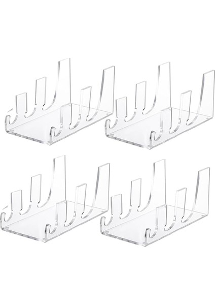 4 Adet Plaka Yemek Takımı Ekran Standı Akrilik Berrak Plaka Standı Çin Plakaları Tabak Tutucu Ayar Plaka Rafları (Yurt Dışından)