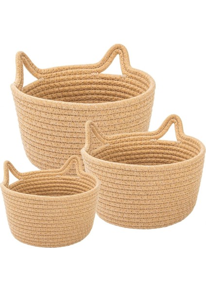 Dekoratif Depolama Sepeti Güzel Depolama Organizatör Kedi Pamuk Halat Sepet Oyuncak Depolama Sepeti (Yurt Dışından)