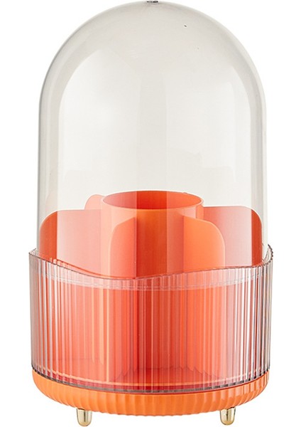 Kapaklı Makyaj Fırçası Tutucu Organizatör, 360 ° Dönen Makyaj Fırçası Organizatörü, Makyaj Için 7 Yuva Makyaj Organizatörü, Masaüstü A (Yurt Dışından)