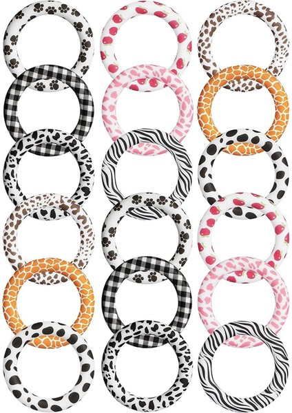 18 Adet Silikon Boncuklu O, Dizme Için Delikli Halkalar, 65MM Silikon Boncuk Boncuklar Keychain ve Dıy Kolye Için Toplu Döngü (Yurt Dışından)