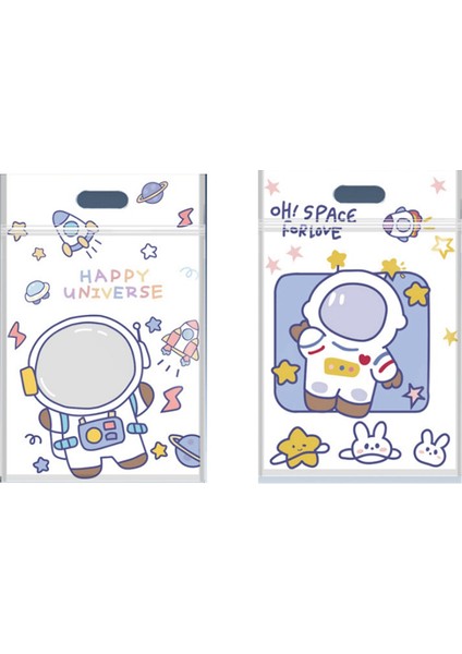 50 Sevimli Astronot Parti Dekorasyon Seyahat Teması Fermuar Kapanma Çantası Gıda Yemek Doğum Günü Şeker Çantası Düğün Parti (Yurt Dışından)