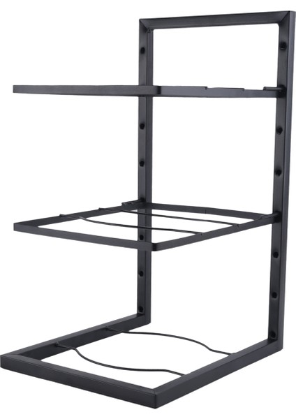 Dolap Depolama Organizatörü Altında Lavabo Raf Tenceresi Rafı 3 Katmanlı Tava Pirinç Pişiricisi Tutucu Ev Mutfak Malzemeleri (Yurt Dışından)