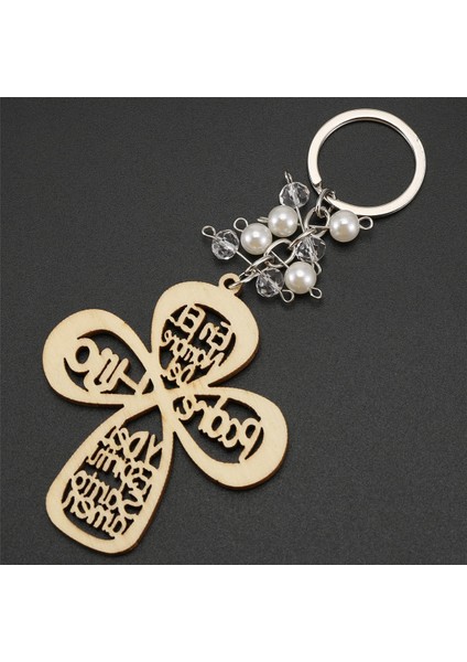 20PCS Vaftiz Lehine Anahtarlık Çapraz Ahşap Anahtar Yüzük Vaftiz Ahşap Tasarım Anahtar Yüzük Ilk Cemaat Için Çanta ile (Yurt Dışından)