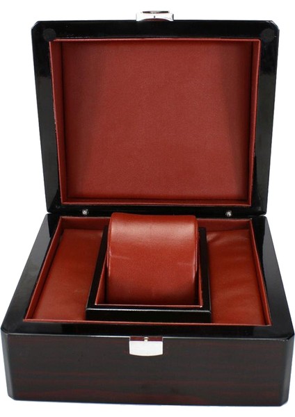 Moda Lüks Siyah Tek Yuva Ahşap Saat Kutusu Boya Kutusu Seyahat Mücevher Izleme Depolama Vitrin Ekran Kutusu (Yurt Dışından)