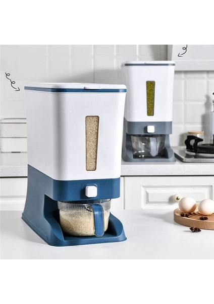 Pres Tipi Pirinç Dağıtıcı Kapalı Tahıl Konteyner Depolama Ev Tahıl Pirinç Kutusu Dispenser Kova Pirinç Kutuları 10KG-B (Yurt Dışından) fiyatları