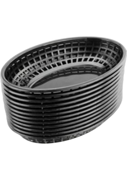 12 Adet Plastik Fast Food Sepetleri Oval Servis Tabağı Kahvaltı Tabakları Patates Kızartması Kek Ekmek Tepsisi Restoran (Yurt Dışından)