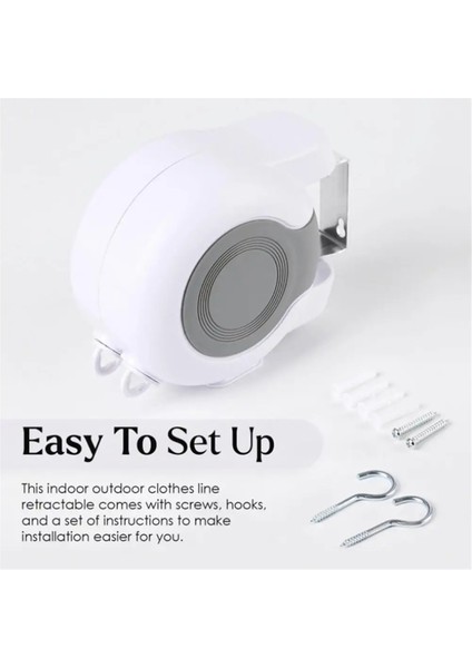 Açık Kamp Çamaşır Ipi Geri Çekilebilir Çamaşır Ipi Kurutma Ipi Sağlam Inşaat Giysileri Kurutma Ipi Banyo Için (Yurt Dışından)