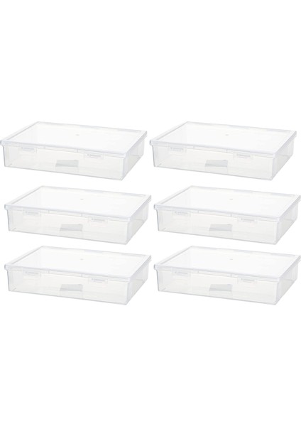 6 Adet 11 Inç x 8in x 2in Plastik Saklama Kutusu Kapak Çok Amaçlı Zanaat Organizatörü Plastik Kaplar Temiz Kalem Kutusu (Yurt Dışından)