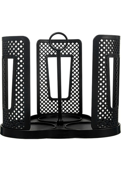 Ofis ve Mutfak Siyah Plastik Depolama Rafı Için Dönen Kahve Kupası Tutucu (Yurt Dışından)