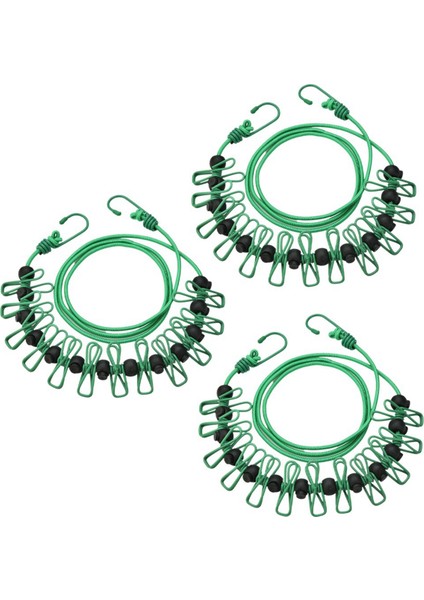 Clothesline, Clothespins ile Taşınabilir Çamaşır Ipi, Ayarlanabilir Kaymaz Çamaşır Ipi, Kapalı Açık Seyahat Kampı Yeşil (Yurt Dışından)