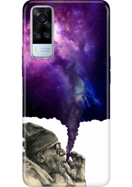 Vivo Y51 Uyumlu Kılıf Desenli Baskılı Silikon Smoke