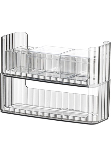 Vanity Organizer Istiflenebilir Makyaj Depolama Tepsisi Kozmetik Ekran Çantası Makyajı Makyaj Organizatörleri Vanity-Tailed Için (Yurt Dışından)