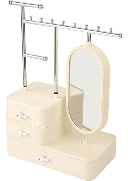 Ayna ve Çekmeceli Mücevher Kutusu Organizatörü, Küpeler, Bilezikler, Kolyeler, Saç Aksesuarları Için Mücevher Saklama Kutusu (Yurt Dışından)