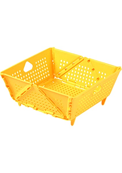 Plastik Katlanabilir Kevgir - Dinlenme Ayakları ile Katlanabilir Tahliye Sepeti - Mutfak Yiyecek Süzgeci - Alan Kurtarıcı Sarı (Yurt Dışından)