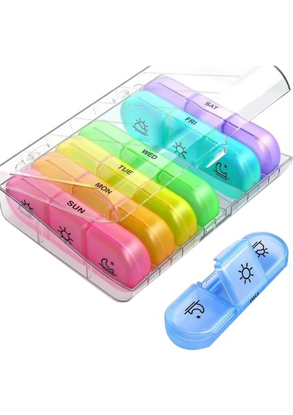 Hap Kutusu 7 Gün Organizatör 21 Izgara 3 Kez Bir Gün Portatif Seyahat Vitamin Ilacı Için Büyük Bölmelerle, B (Yurt Dışından)