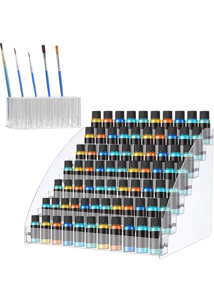 7 Katmanlı Boya Organizatörü 3 Bölmeli Kalem Tutucu, Akrilik Organizatörler, Yağlı Boya Tüpleri Mürekkep Şişesi Alet Depolama (Yurt Dışından)