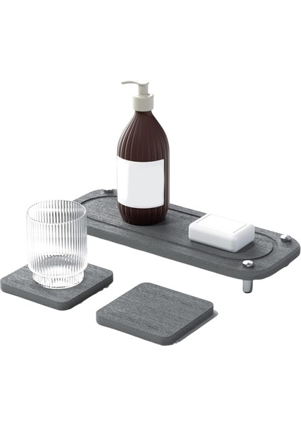 Anında Hızlı Kuru Lavabo Mutfak Organizatör Düzenli, Taş Lavabo Tepsisi Diyatomlu Toprak Emici Sünger Tutucu (Yurt Dışından)