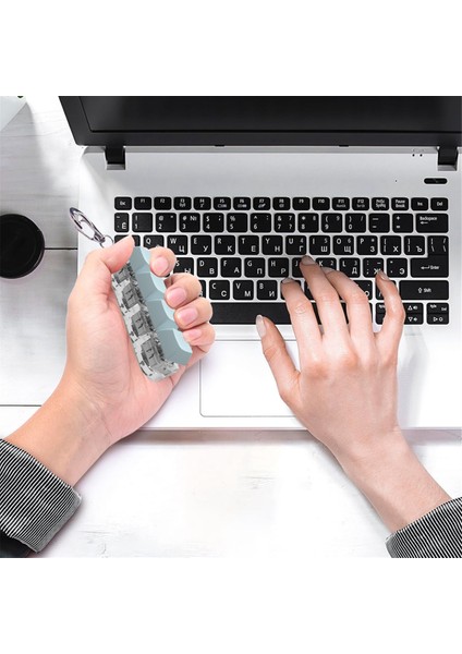 Klavye Anahtar Oyuncakları, Parti Stres Rölyefi Dıy Fidget Düğmesi Anahtar Kapakları, Fidget Anahtarlıklar, Klavye Anahtarları Beyaz (Yurt Dışından)